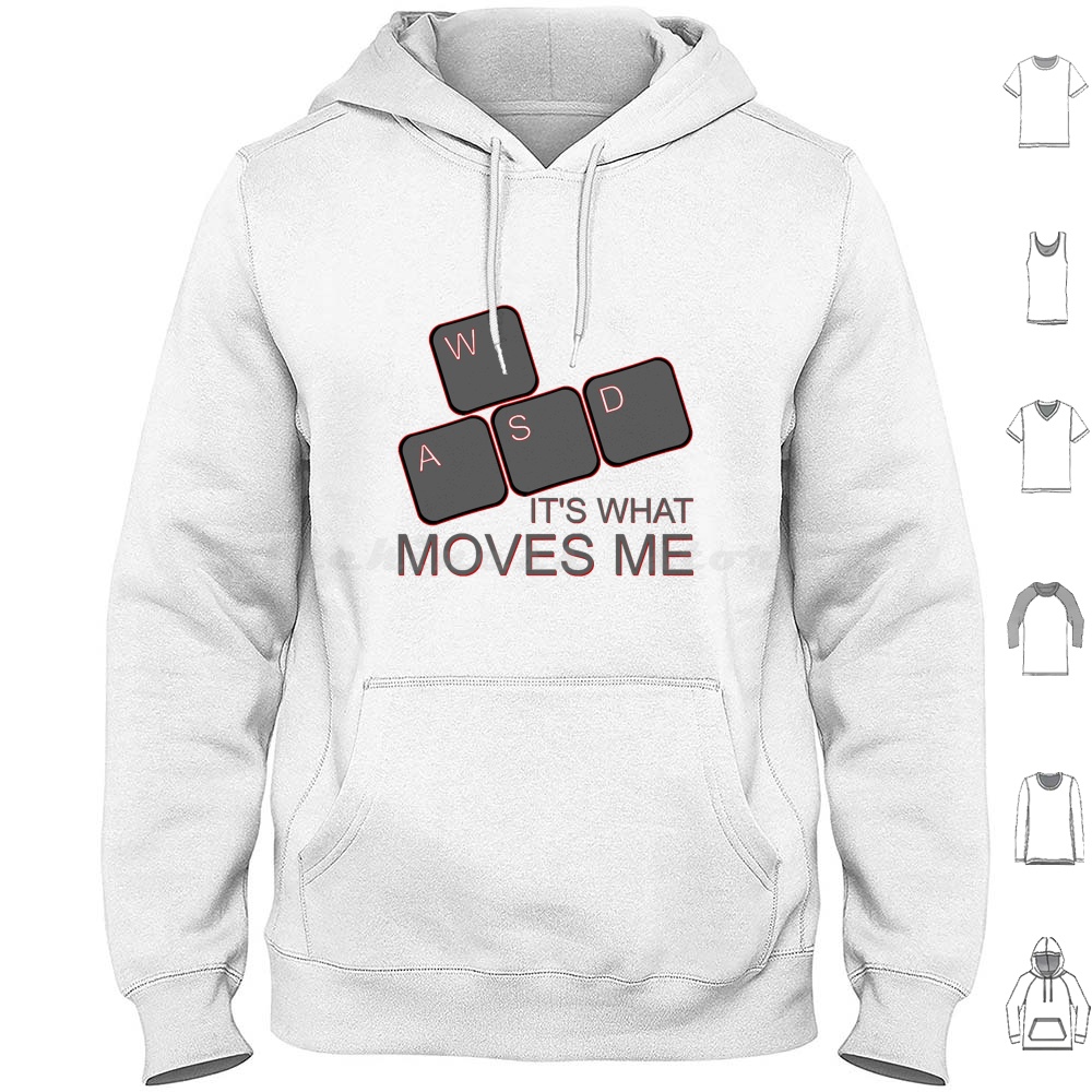 Gaming Console With Keyboard - Wasd Moves Me Hoodies Long Sleeve