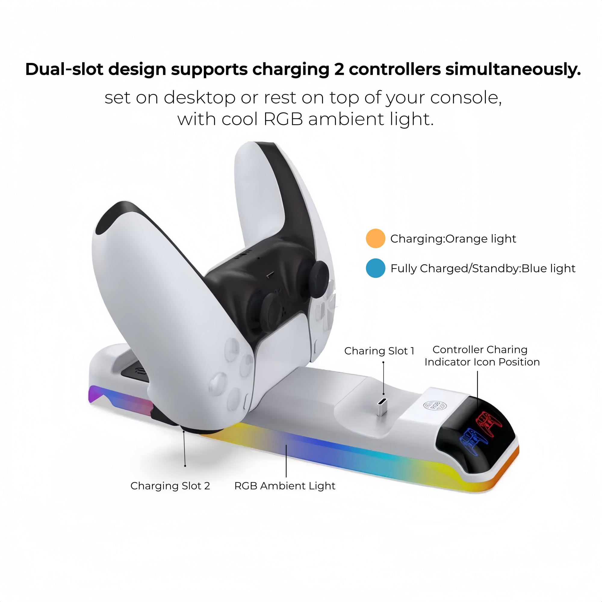 RGB Light Charging Dock For PS - đánh giá và giá Sony Controller Dualsense